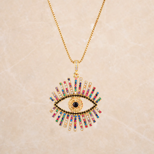 Colorful Evil Eye Protection Pendant β Gold Plated